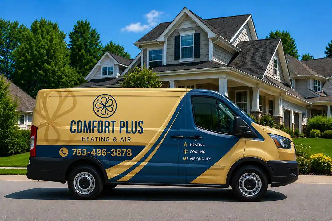 comfort plus heating and air van wrap design 1